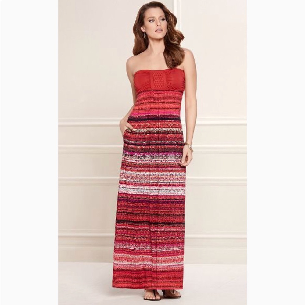 Soma coral strapless maxi